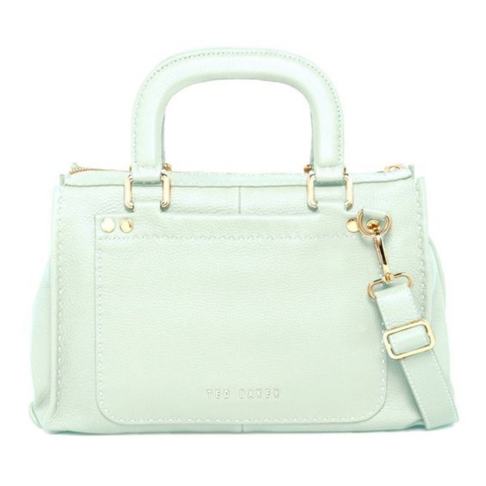 Ted Baker Hickory Stab Stitch Leather Satchel Mint
